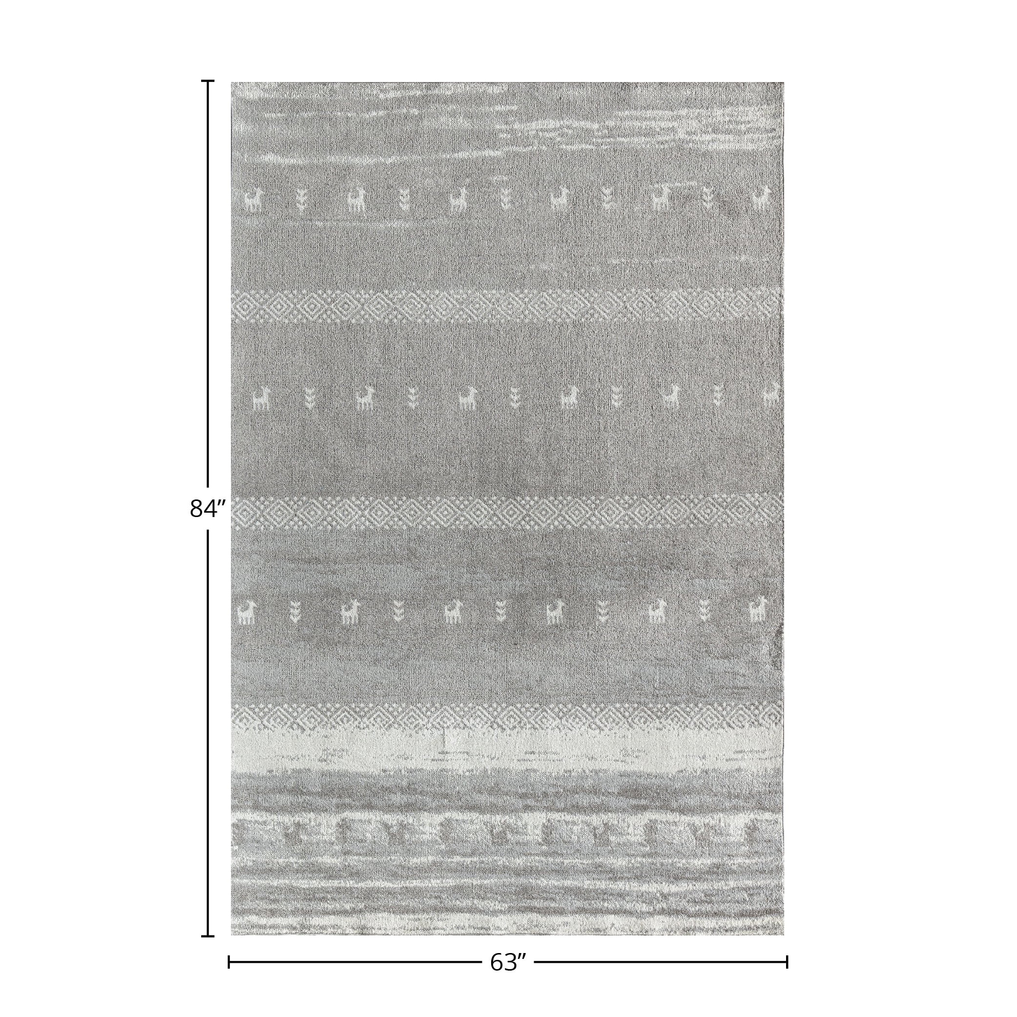 Rugs America Jaelyn JD60A Coastline Constellation Tribal Bohemian Gray Area Rug, 5'3" x 7'0"