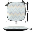 thumbnail image 5 of Wave Chair Seating Cushion, Nautical Hand Drawn Abstract Chevron Pattern Simple Stream Motif Depiction, Soft Seat Pads for Office with Anti-slip Backing, 16"x16", Sea Blue Multicolor, by Ambesonne, 5 of 7