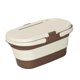 thumbnail image 1 of Cesta plegable, cesta de almacenamiento impermeable multifuncional con tapa para acampar, Café con leche, 1 of 9