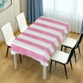thumbnail image 7 of GZHJMY Pink Vertical Stripes Square Tablecloth, Waterproof Stain Wrinkle Resistant Washable Polyester Table Cover for Picnic Dinner Holiday Kitchen Party Decor, 54 x 54 in Home Decor, 7 of 7