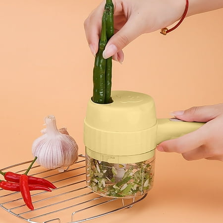 

2023 Summer Savings Clearance! WJSXC Muti-Function Portable Electric Vegetable Cutter Set Food Electric Chopper Portable Mini Electric Food Blende Apply To Meat Garlic Pepper Chili Celery Yellow