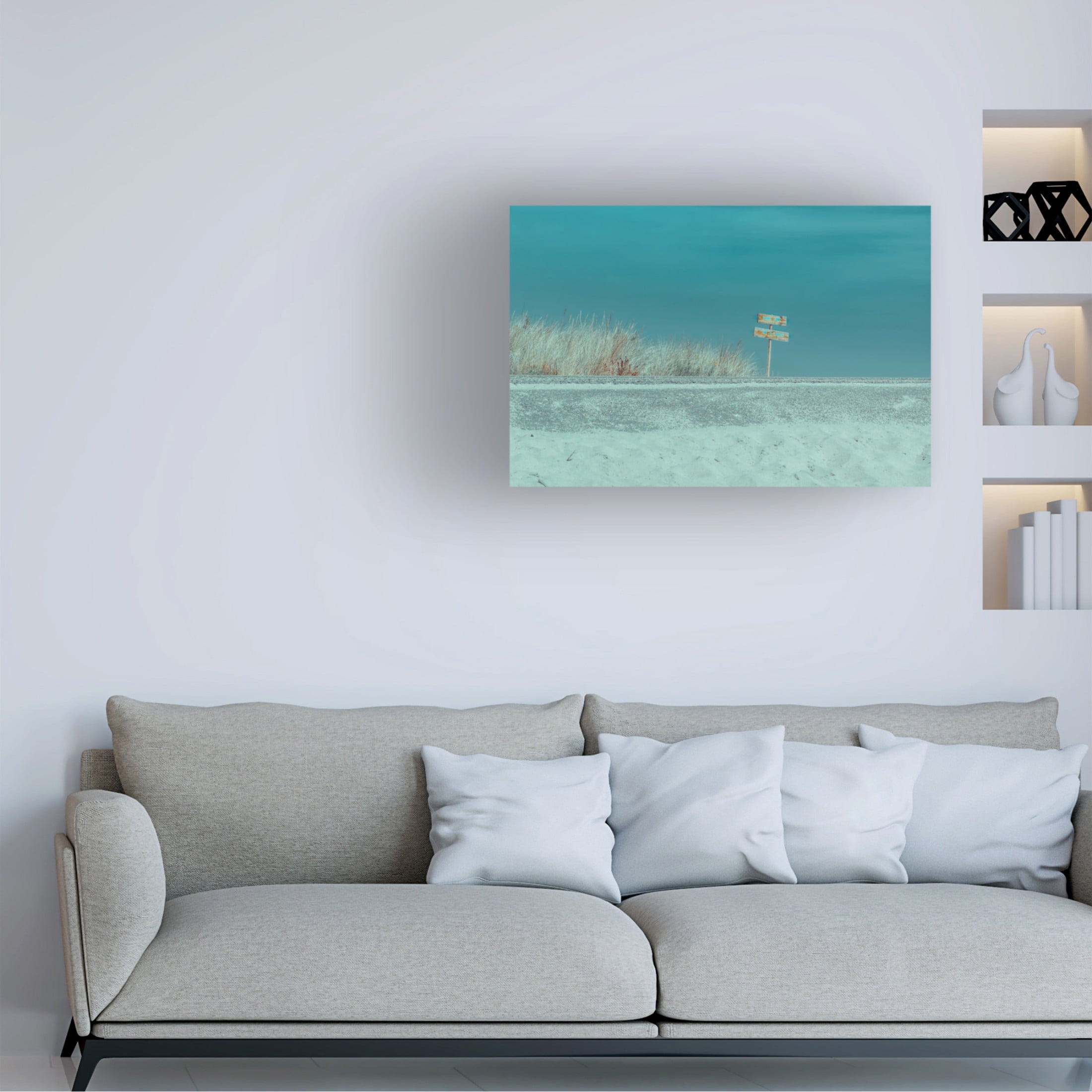 Canvas Wall Art - Bernardine de Laat 'Welcome To The Beach' Wall Art for Living Room, Bedroom, or Office Décor by Trademark Fine Art - 24 x 16 Inches