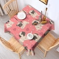 thumbnail image 2 of Pug and Love Heart Square Tablecloth,Waterproof Square Table Cover,Wipeable Spillproof Washable Table Cover for Home Kitchen Party Decor 42"X42"(107x107cm), 2 of 6