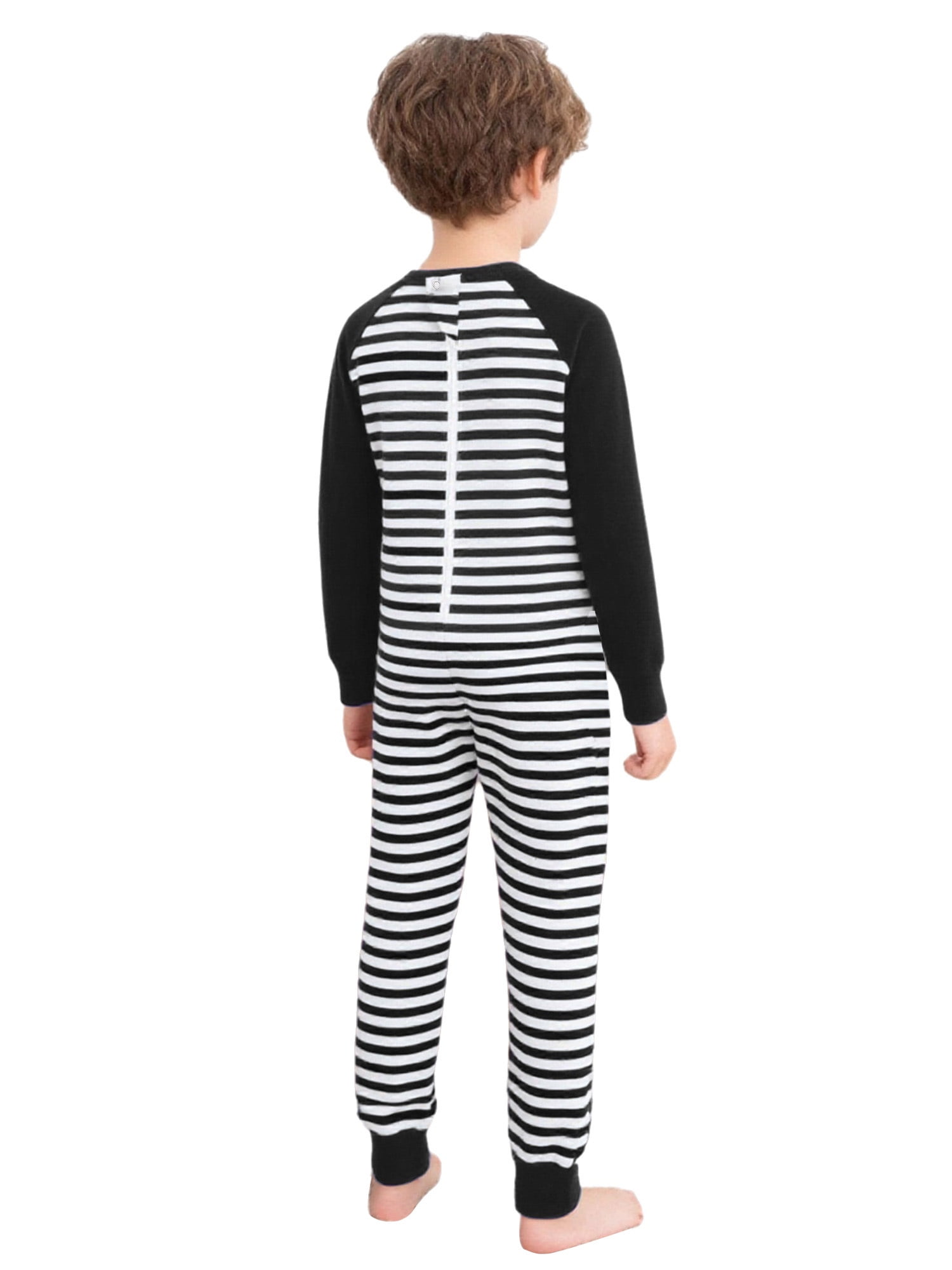 vastwit Adaptive Jumpsuit for Kids Autism Sensory Special Needs Anti-Strip Romper Striped One Piece Pajamas Black 16
