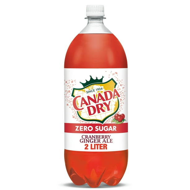 Canada Dry Zero Sugar Cranberry Ginger Ale Soda, 2 L bottle