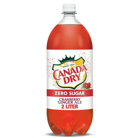 Canada Dry Zero Sugar Cranberry and Ginger Ale Soda Pop, 2 L, Bottle