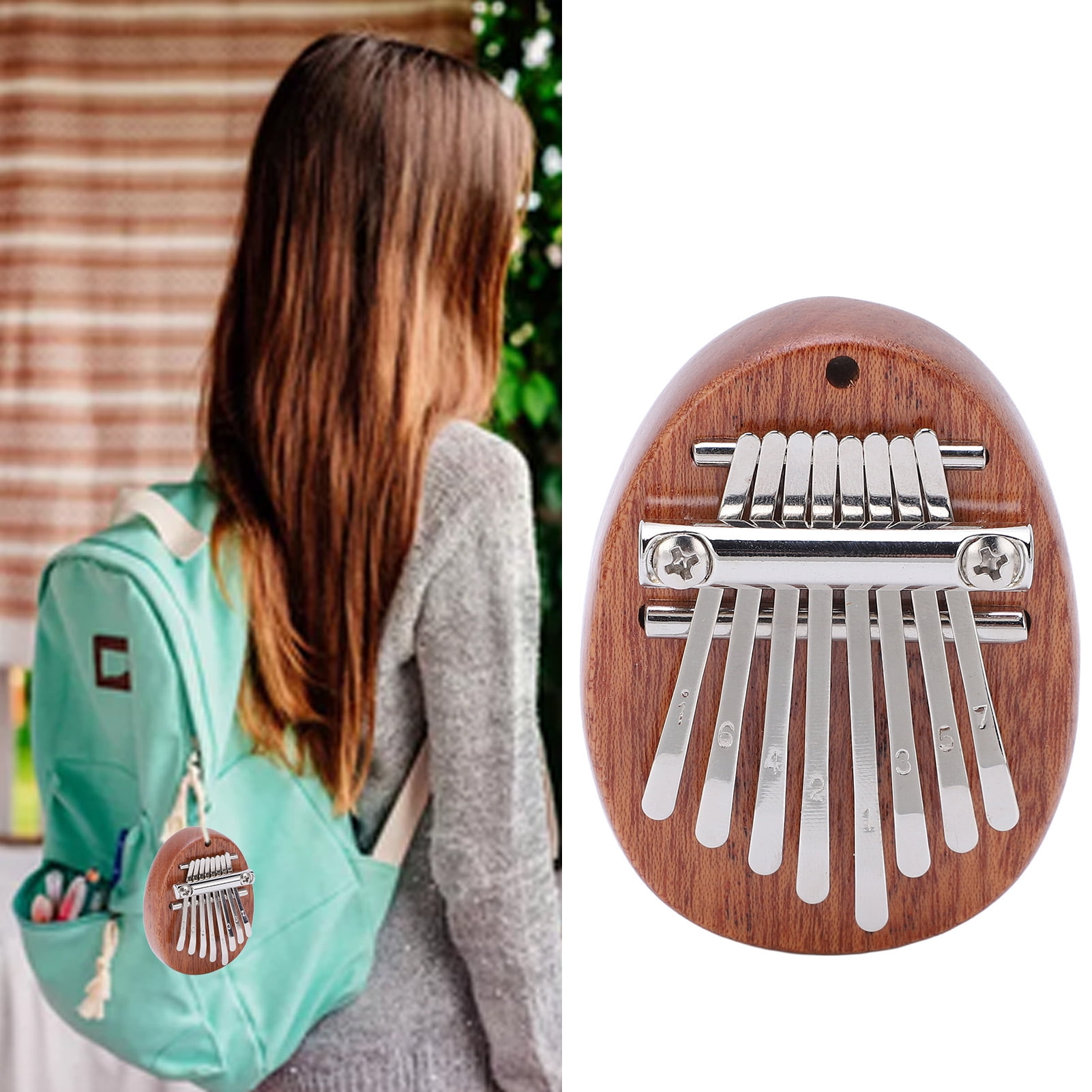 Mini Thumb Piano, Mini Kalimba 8 Keys Compact With Sling For