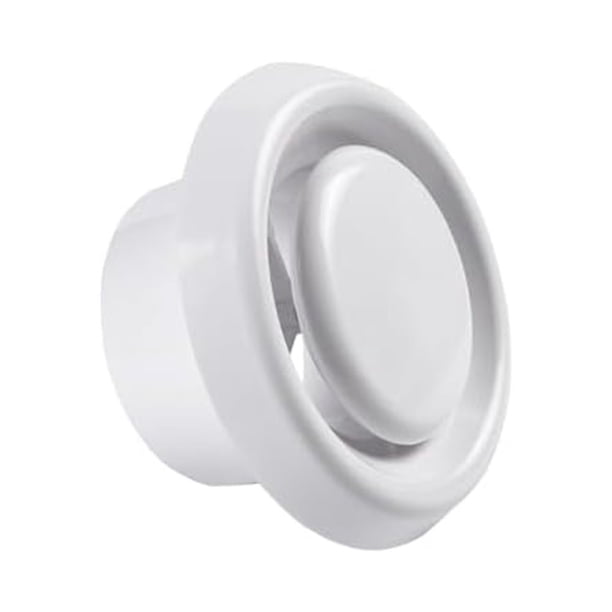 Round Plastic Ceiling Vent Cover – 75-150mm With Adjustable Air Volume Control, ABS For Bathroom Kitchen HVAC (White, 75mm)