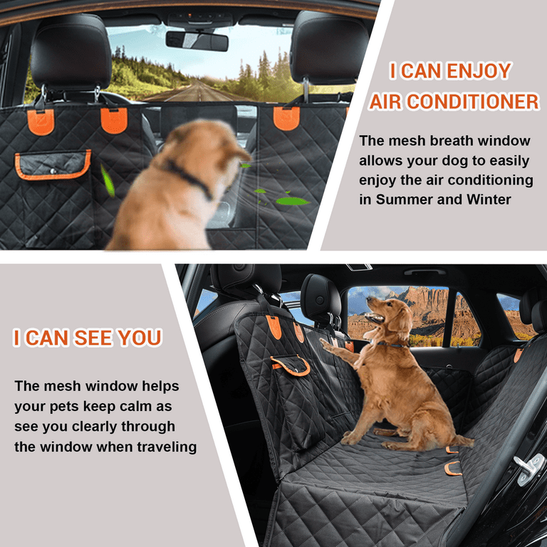 Dog Hammock for Car with Mesh Window 600D Oxford Waterproof Nonslip Durable Seat Protector for Back Seat for Car Truck SUV 54