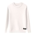 thumbnail image 5 of NAISIBABY Boys Girls Sweater, Long Sleeve Crew Neck Solid Color Pullover Basic Flock Tops White 12-14T, 5 of 6