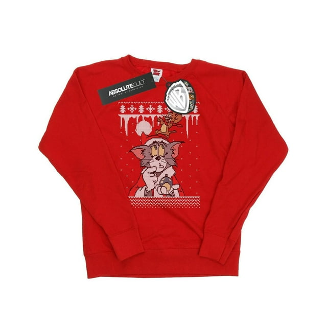 Tom And Jerry Sweat-Shirt de Noël Fair Isle pour Femmes