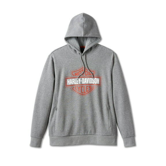 Harley-Davidson Men's Bar & Shield Tech Pullover Hoodie - Grey, 96026-24VM