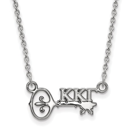 925 Sterling Silver Rh-plated LogoArt Kappa Kappa Gamma XS Pend With Necklace; for Adults and Teens; for Women and Men