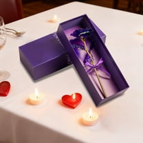 Gold Plated Rose Imitation Preserved Flower Gift Box Included, Long-Lasting, Ideal Gift for Mother's Day, Christmas, Valentine's Day, Festive Gifting, Symbol of Eternal Love, Purple