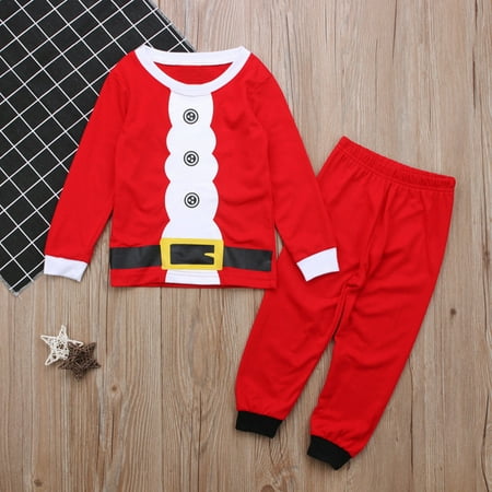 

RPVATI Toddler Baby Child Children Kids Clothes Christmas Long Sleeve T Shirts + Pants Set 2 Pieces Fall Winter Outfits Set