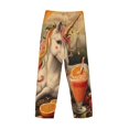 thumbnail image 3 of Vsdgher Countryside Fruit White Horse Print Mens Pajama Pants Sleep & Lounge Pants, PJ Bottoms With elastic waistb and Pockets, 3 of 5