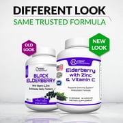 Sambucus Black Elderberry with Zinc and Vitamin C for Adults, Immune Support with Echinacea, Turmeric, Garlic, Vitamin E, B6, Probiotics and L-Glutamine