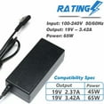 thumbnail image 3 of 19V 45W Laptop AC Adapter for Acer Switch 5 11 11V 12 Alpha SW5-171 SW5-171P SW5-173P SW5-271 SA5-271 SW512; Acer Swift 1 3 SF113 SF314-51 Pwr Charger Power Cord, 3 of 7