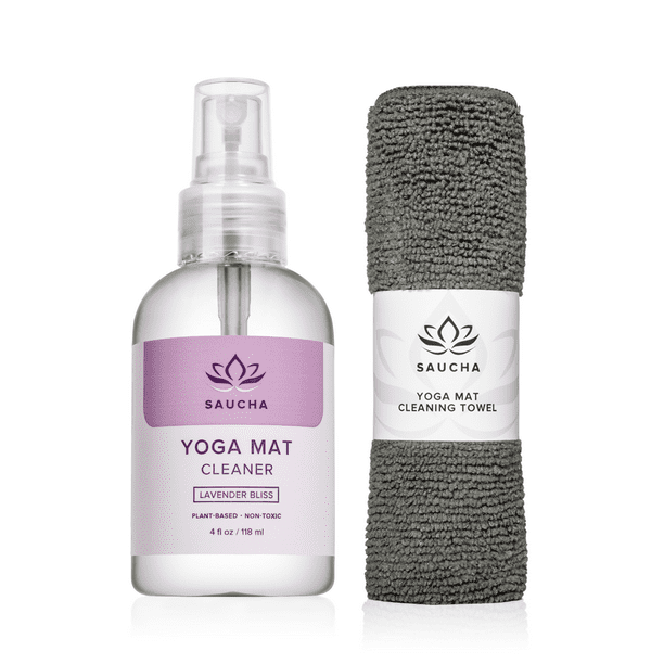 Saucha Natural Yoga Mat Cleaner Spray 4oz with Free Microfiber Cleaning