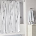thumbnail image 4 of Cortina de baño de ducha con rayas florales de poliéster, cortina de baño impermeable gruesa (M 180*180cm), 4 of 8