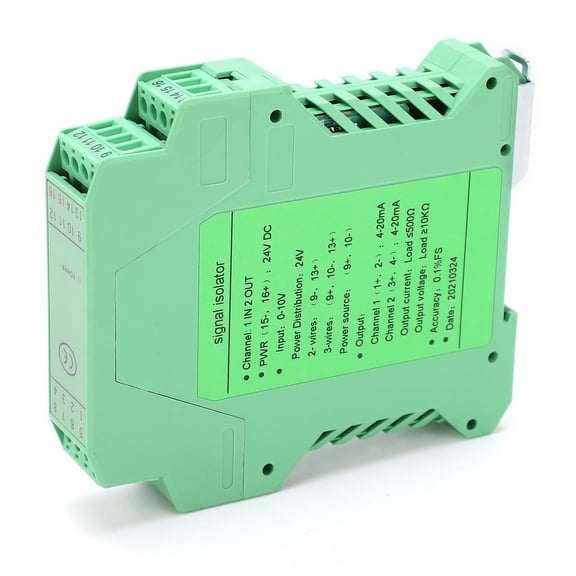 Dc Signal Isolator Current Voltage Transmitter - Din Rail Mount, 1-In 2-Out, 0-10v To 4-20ma Conversion - Reliable Glg Brand