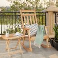 thumbnail image 4 of Gymax 4PCS Patio Rocking Chair & Folding Table Set Wooden Rocker Bistro Set, 4 of 10