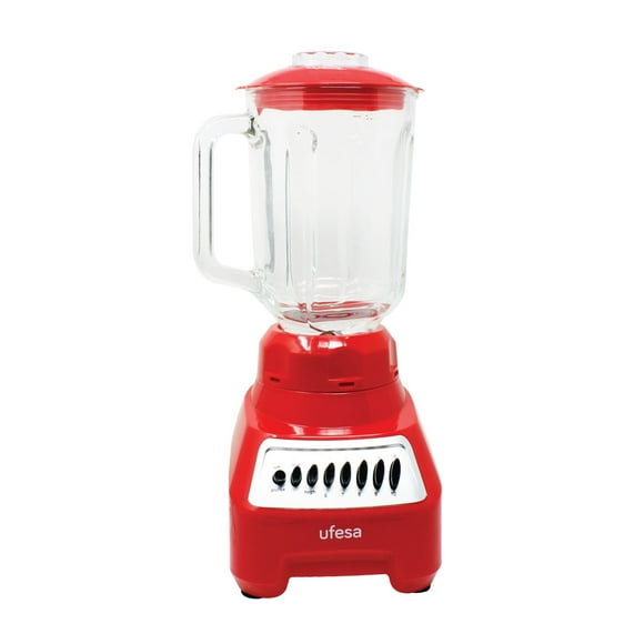 Licuadora 10 Velocidades Vaso De Vidrio Rojo Ufesa BS7020 Licuadora