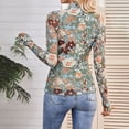 thumbnail image 4 of Womens Long Sleeve Tops Lace Long Sleeve Mesh Mockneck Trendy Cute Going Out Tops for Women Fall Fashion Outfits 2026 Clothes Womens Fashion Top Shirts, 4 of 5