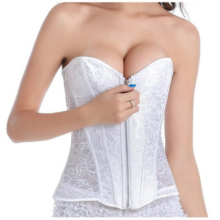 

BELLZELY Sports Bras for Women Clearance Women Cute LaceBack Zip Hollow Out Corset Top Bustier Body Court Corset