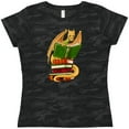 thumbnail image 3 of Inktastic Well-read Cute Gold Dragon Reading Books Women's T-Shirt, 3 of 5