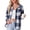 Beige Blue, variant on Women's Plaid Flannel Shacket Long Sleeve Button Down Shirt Jacket with Pocket