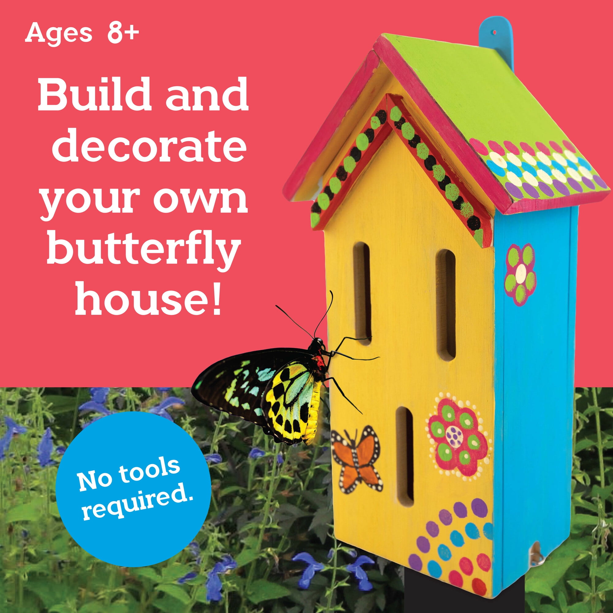 MindWare Make Your Own Butterfly House Kit, Butterfly Craft Kit for Kids Age 5 and Up