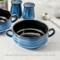 thumbnail image 6 of 20oz Blue Ceramic Soup Bowls with Handles, Stackable Set of 4 for Chili, Stew, Cereal, Microwave & Dishwasher Safe, 6 of 6