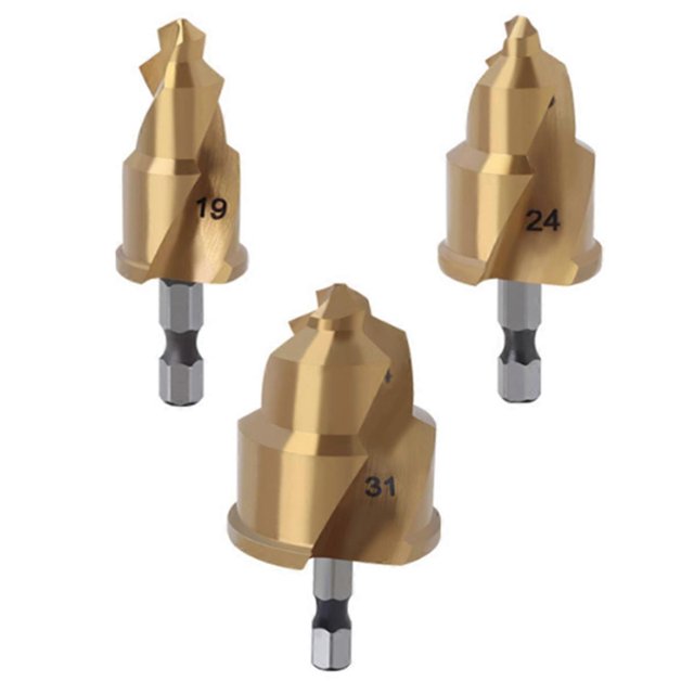 3pcs 20/25/32mm Step Drill Bit with Limit Swivel Groove PPR Lifting Cone Drill Bits for Water Pipe R