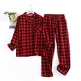 thumbnail image 2 of Pijama de Color negro y rojo para mujer, ropa de dormir supercálida, pantalones largos a juego, conjuntos de invierno, 2 of 4