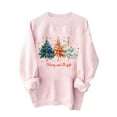 thumbnail image 2 of HOMBOM Crewneck Sweatshirts for Women Cute Christmas Pink Winter Merry Xmas Ladies Sweatshirt Tree, 2 of 6