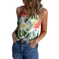thumbnail image 1 of Tops de verano para mujer, camisa sin mangas con estampado de flores, camiseta holgada con cuello redondo y tiras huecas, blusa Pompotops lopia991740, 1 of 5