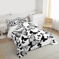 thumbnail image 3 of Castle Fairy 2-Piece Twin Size Comforter Set, Black and White Flying Butterflies Print, 3 of 8