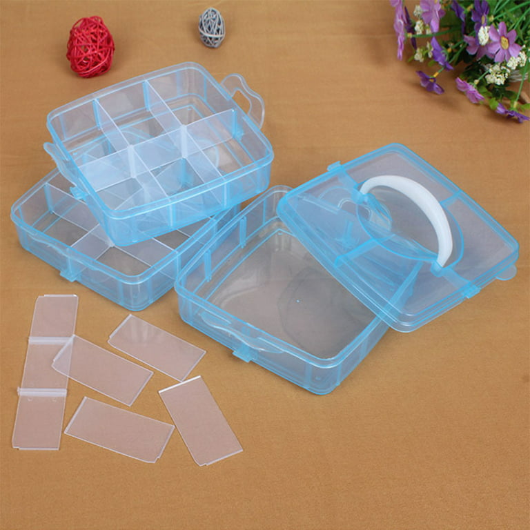 daruite DARUITE Plastic Organizer Box with Dividers, (18 grids,4PcS)  compartment Organizer, Jewelry Organizer Box, clear Organizer Box f
