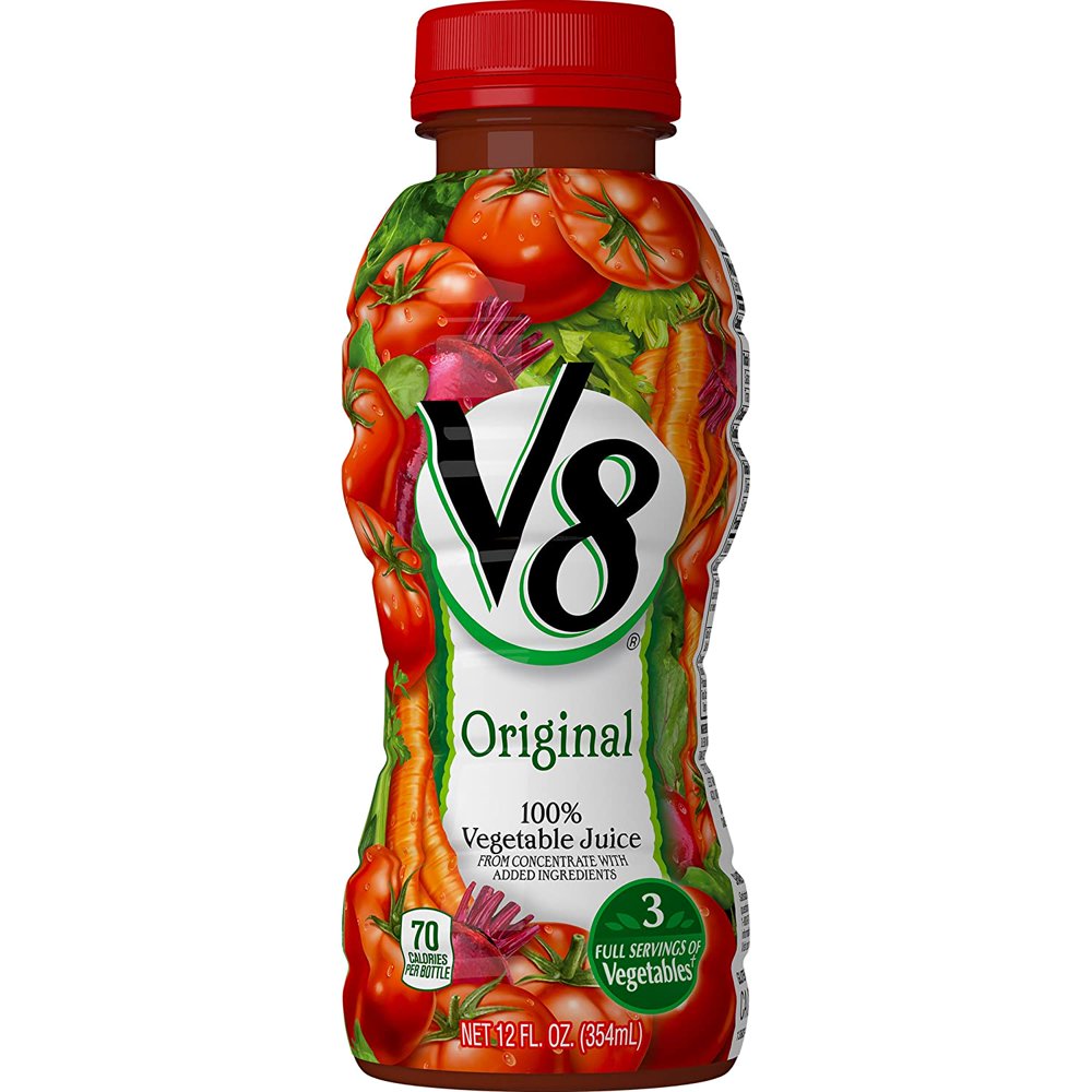 V8 Original 100 Vegetable Juice, 12 oz. Bottle (Pack of 12) Walmart