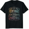 thumbnail image 2 of 100% Cotton Vintage 55 Years Old Crafted To Perfection Birthday Gift For Men Women Est 1971 Limited Edition T-Shirt, 2 of 5