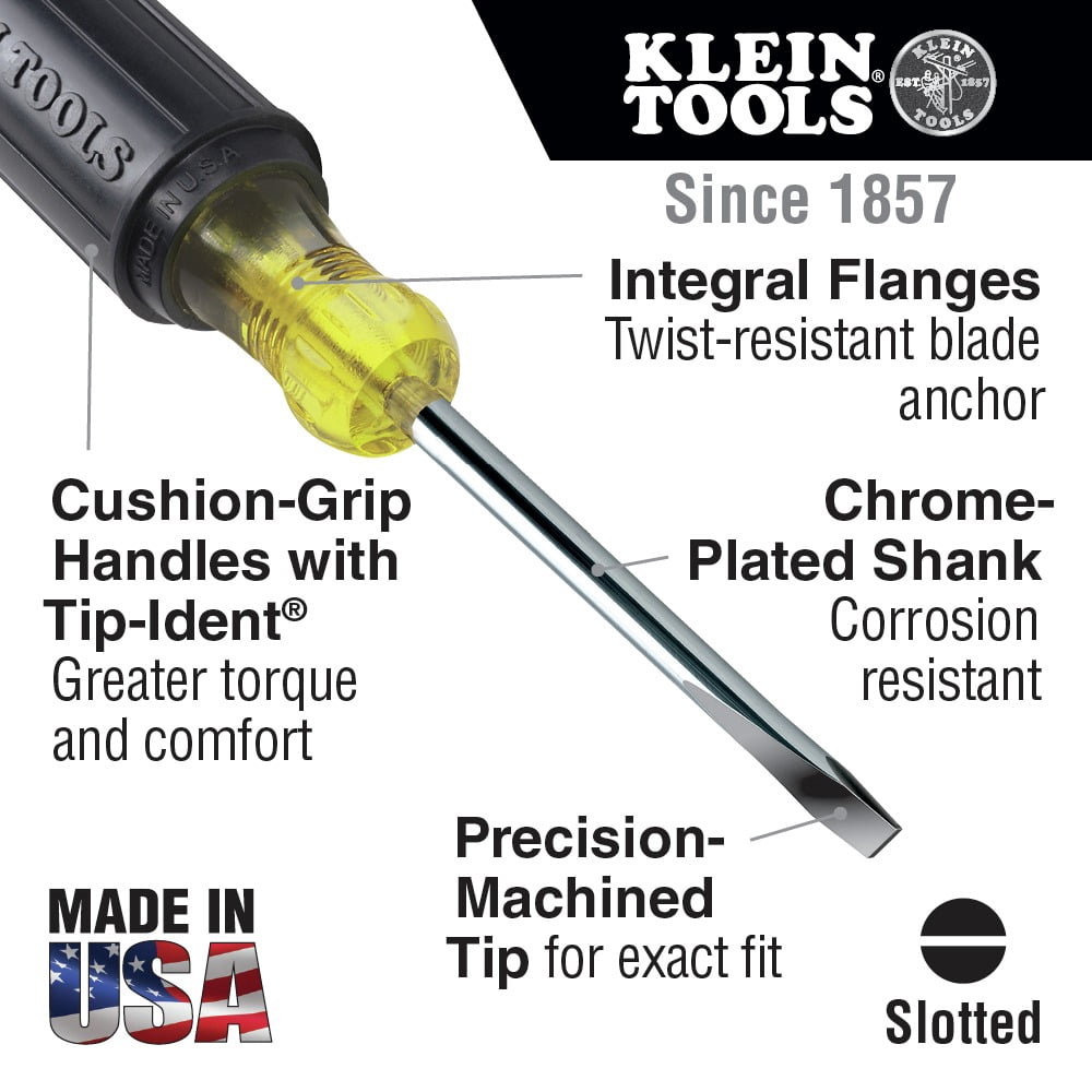 Klein Tools 602-10 10 in. Shank, 3/8 in. Keystone Screwdriver