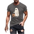 thumbnail image 2 of Blusas y camisas de manga corta y cuello redondo para hombre. Blusas/camisetas de manga corta con cuello redondo y estampado de Halloween para hombre. Blusa para hombre., 2 of 5