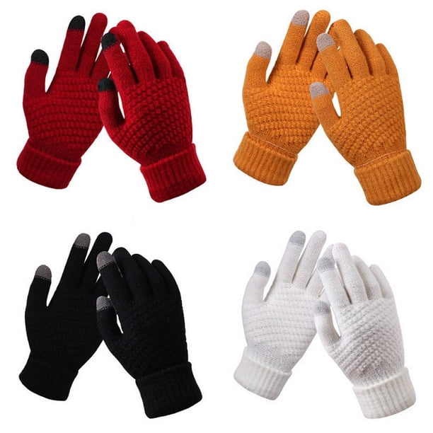 2@#Glove Men Women Warm Thick Gloves Skiing Snowmobile Gloves Accessories Full Finger Man Women Motorcycle Glove Bicycle CyclingWhite5 He Qiyong unisex