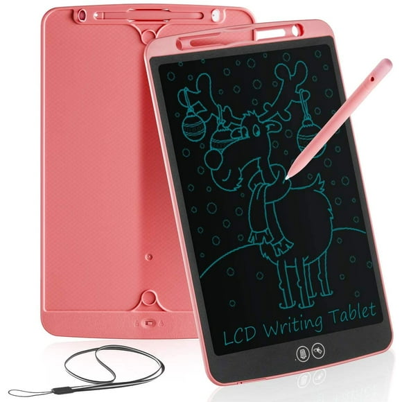 Lcd Writing Board 12 Inch Partial Erasing Writing Tablet Painting Board Magic Board Kids Toys For Boys Girls Gifts (Pink)