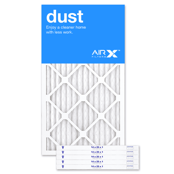 Photo 1 of AIRx DUST 14x25x1 MERV 8 Pleated Air Filter - Made in the USA - Box of 6
