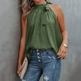 thumbnail image 4 of Summer Saving Wycnly Womens Tank Tops Lightweight Loose Flowy Swing off Shoulder Vest Tops Summer Fashion Leopard Print Halter Sleeveless Shirts Blouse Army Green XL, 4 of 7