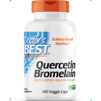 Doctor's Best Quercetin Bromelain, Non-GMO, Vegan, Gluten Free, Soy Free, Immune Support, 180 Veggie Caps