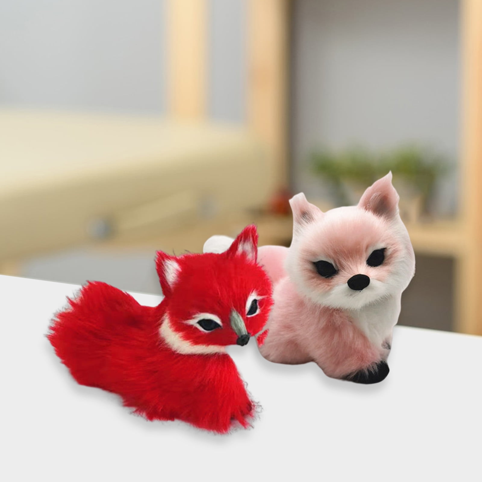 Cute Mini Totem Fox Toys Craft Ornament Home Desktop Decors Gifts