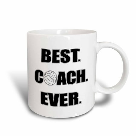 3dRose Volleyball - Best. Coach. Ever., Ceramic Mug, (Top Spin 4 Best Coach)